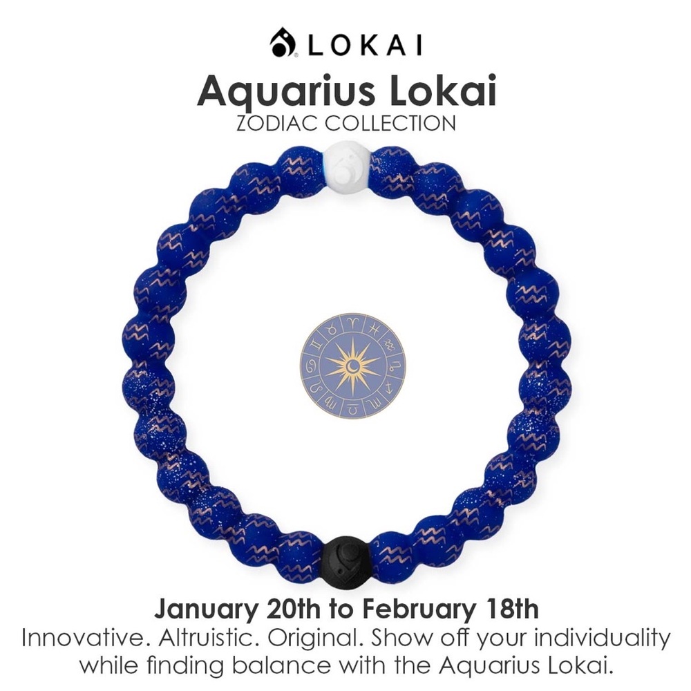 LOKAI Aquarius Lokai ZODIAC COLLECTION Deep Blue with gold specs